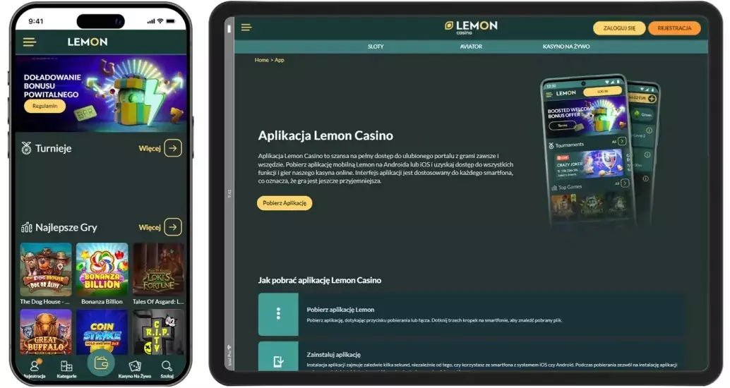 Aplikacja lemon casino